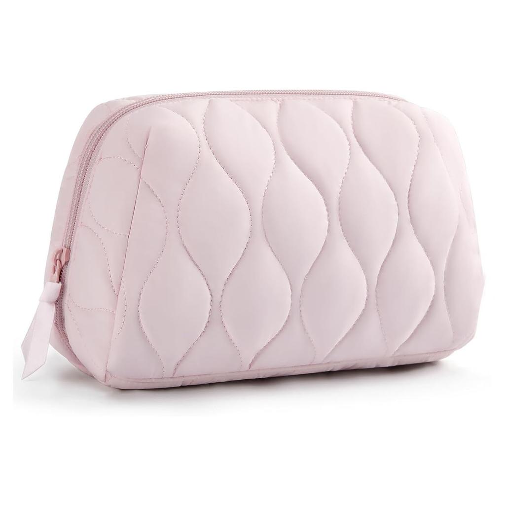 1Pc Travel Makeup Bag, Women's Fluffy Padded Makeup Bag, Women's Inflatable Makeup Bag, Makeup Storage Box, Travel Essentials, Toiletries Accessories