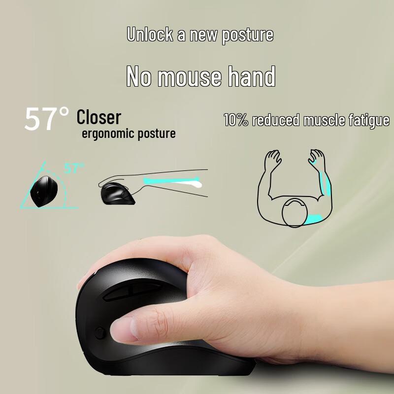EWEADN Q7 Ergonomic Vertical Dual-Mode Wireless Mouse
