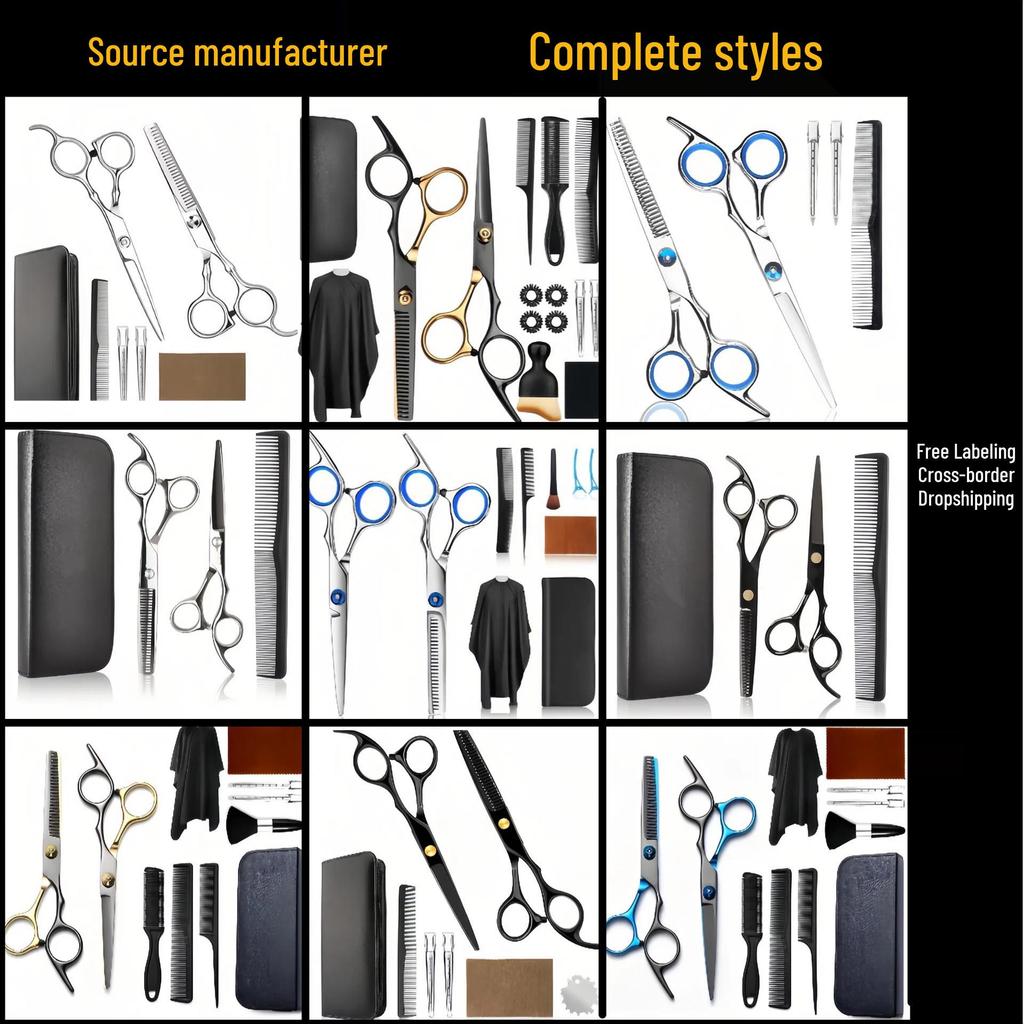 Stainless Steel Barber & Hairdressing Scissors Set: Flat Tooth & Thinning Options