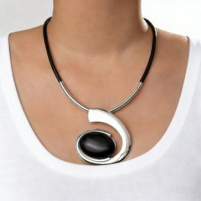 Exaggerated Design Sense Irregular Love Spiral Geometric Large Pendant Women's Necklace