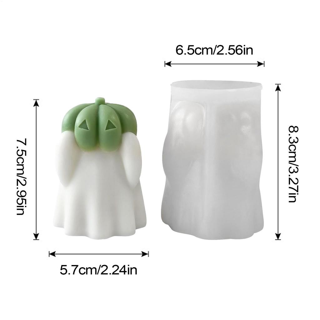 Halloween Ghost Aromatherapy Candle Mold Pumpkin Ghost Shape Plaster Mould Gypsum Ornament Cement Candle Wax Mold Decoration
