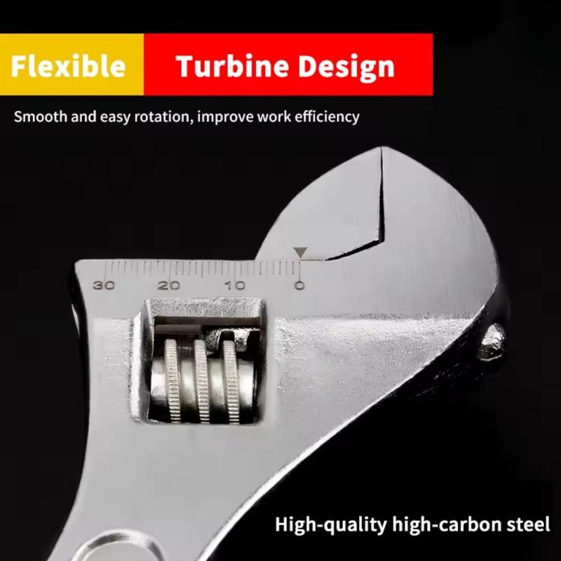 Adjustable Wrench Large Openin Long Handle Universal Spanner Carbon Steel Wrench Clamp Mechanical Workshop Hand Car Repair Tools