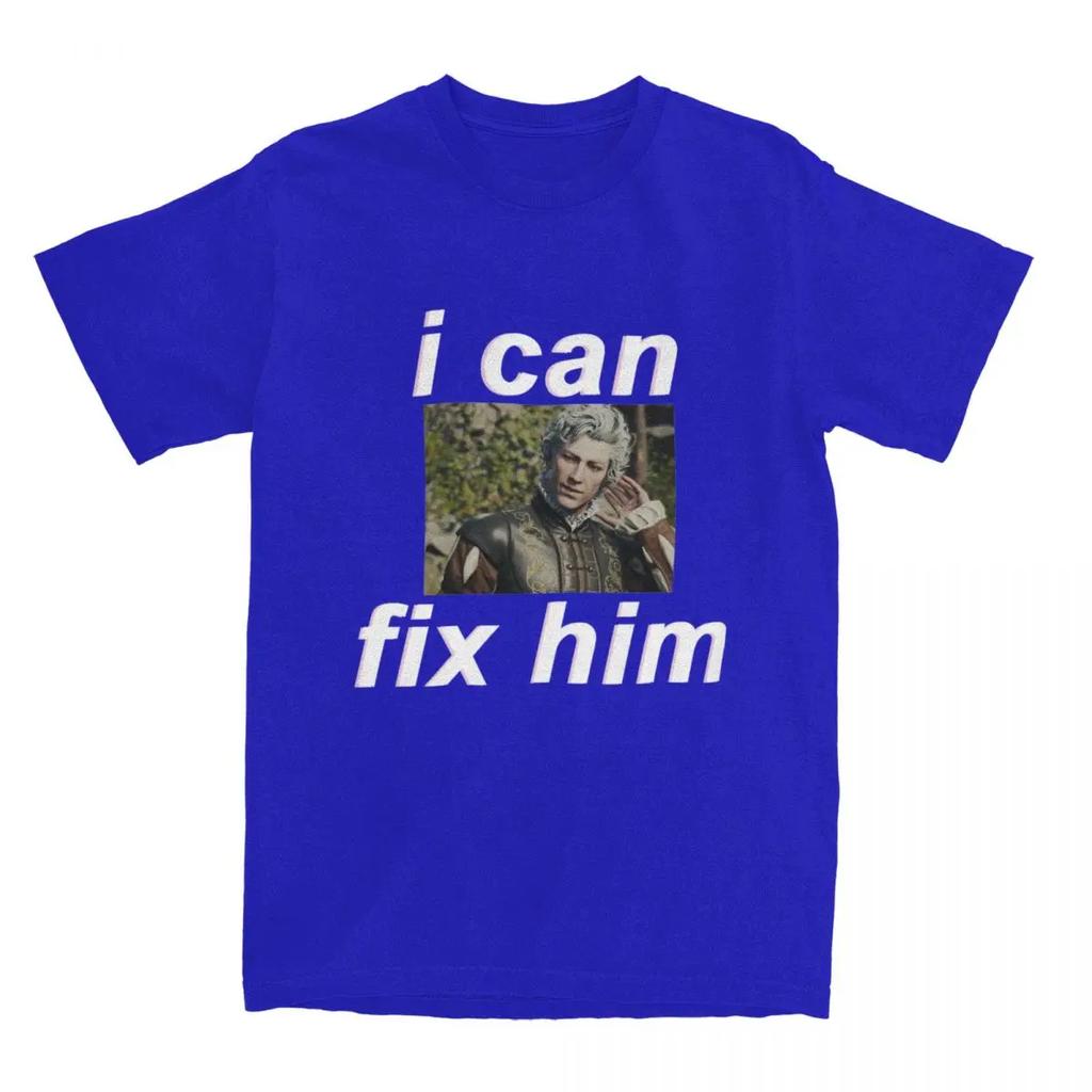 Astarion I Can Fix Him WoT Shirts Parody Novelty Tees Short Sleeve Round Neck T-Shirt 100% Cotton Original Clothes