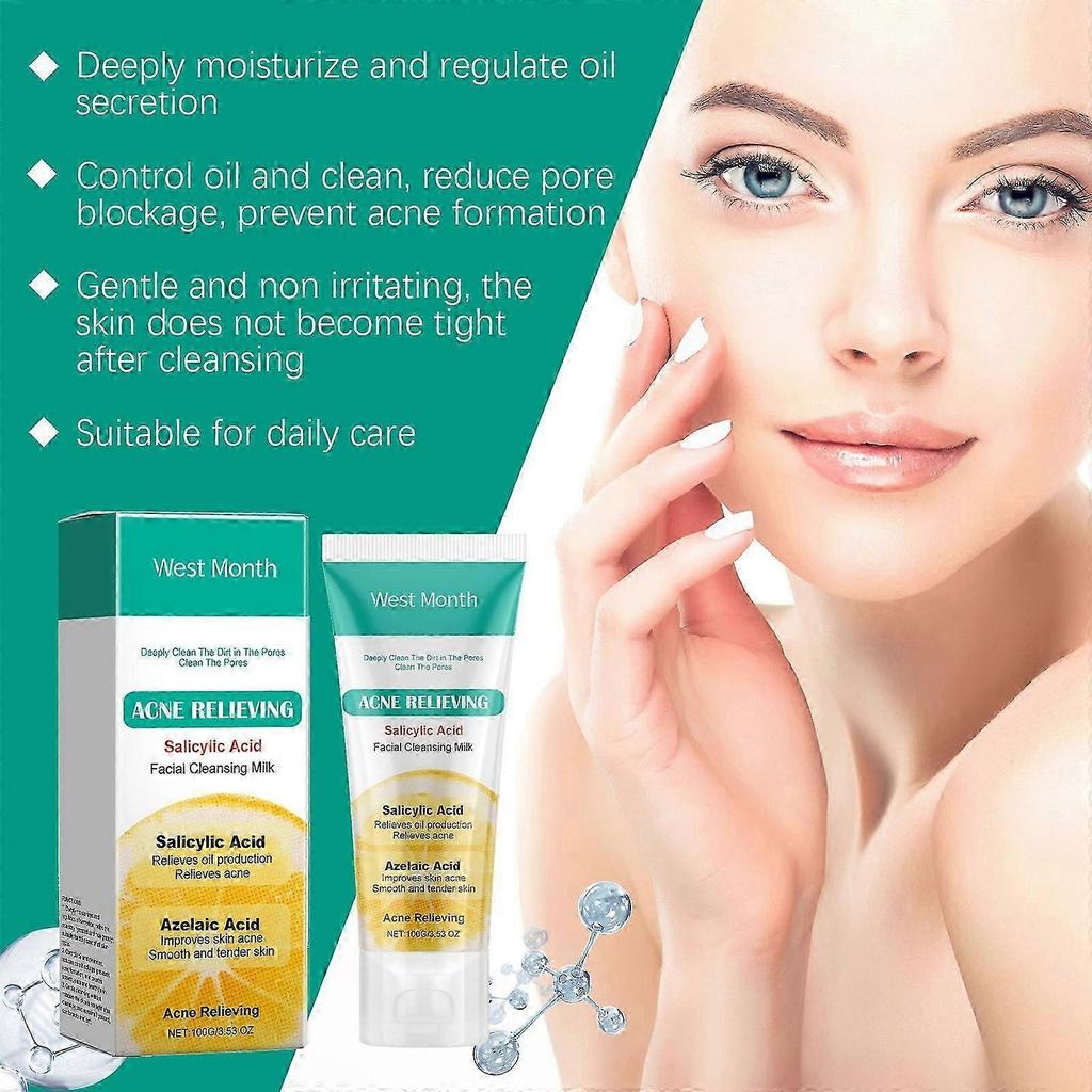 West Month Salicylate Facial Cleanser Moisturizing Cleansing Soothing Skin Facial Cleanser