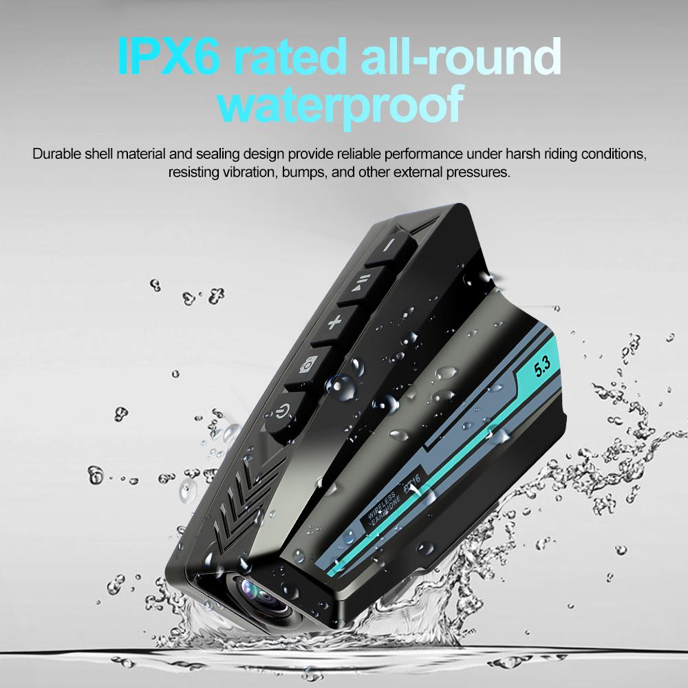 Motorcycle Helmet Camera 1080P HD Video Recorder with 64G TF Card Bluetooth Helmet Headphones Dashcam Waterproof Motorcycle Earphone Video Dash Camera