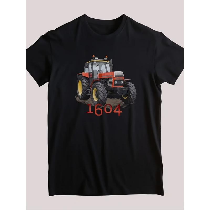 Men's Vintage Ursus 1604 Tractor T-Shirt - Heavy Machinery Tee with Polish Tractor Design, Durable Fabric & Machine Washable, Casual Agricultural