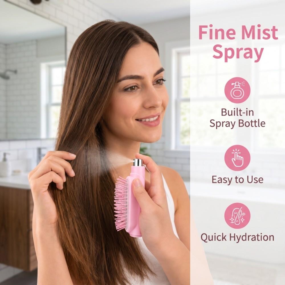 Portable Spray Massage Comb Multi-Function 2-In-1 Misting Hair Brush Pocket Spray Hair Brush Women