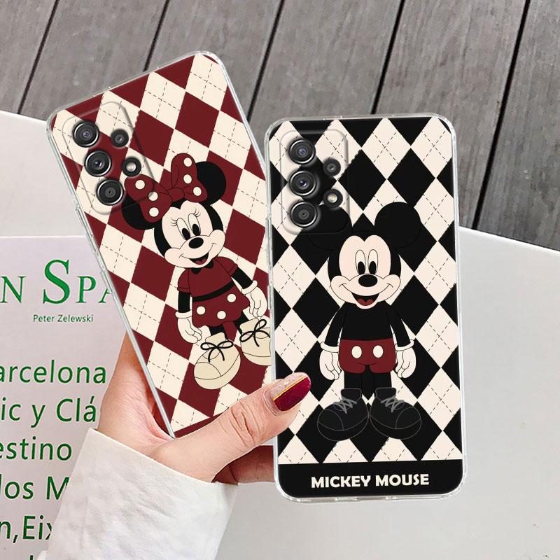 Clear Case For Samsung Galaxy A57 A37 A56 5G A36 Cases A55 A54 A35 A26 A07 A17 A16 A06 A34 A15 Cover Disney Mickey Minnie Mouse