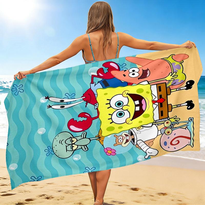 1Pc Spongebob Friends Beach Towel Quick Dry Multiuse For Beach Pool Gym Yoga Home Travel Christmas Halloween Xmas Gift El140