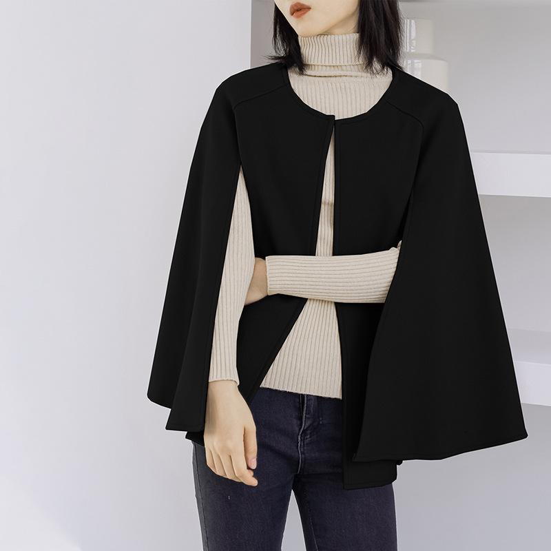 

Весна Осень Новый Стиль Японский Стиль Куртка Круглый Вырез Свободный Крой Мантия Однотонный Топ Плюс Размер Стильное Женское Пальто One Size чёрный