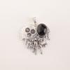Rare Black Tourmaline Gemstone 925 Stamped Silver Artisan Jewelry Pendant 1.49" CP-28-24