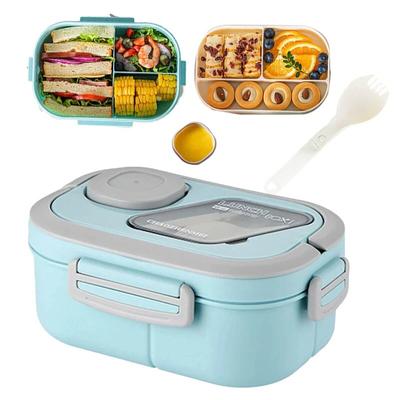 Caixa de almoço portátil compartimento palha trigo bento alça caixa reutilizável utensílios de mesa recipientes refeição lanche alimentos recipientes