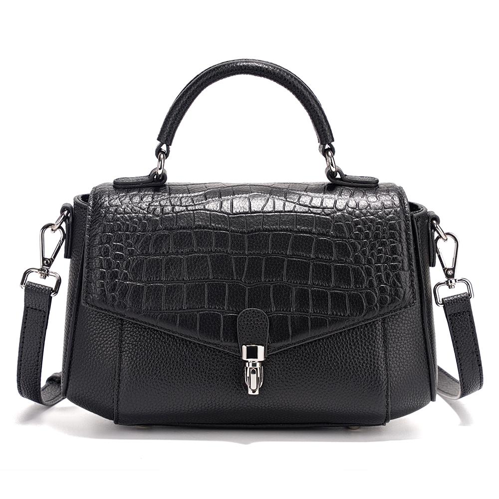 

Женская сумка Zency из натуральной кожи с ручкой сверху чёрный