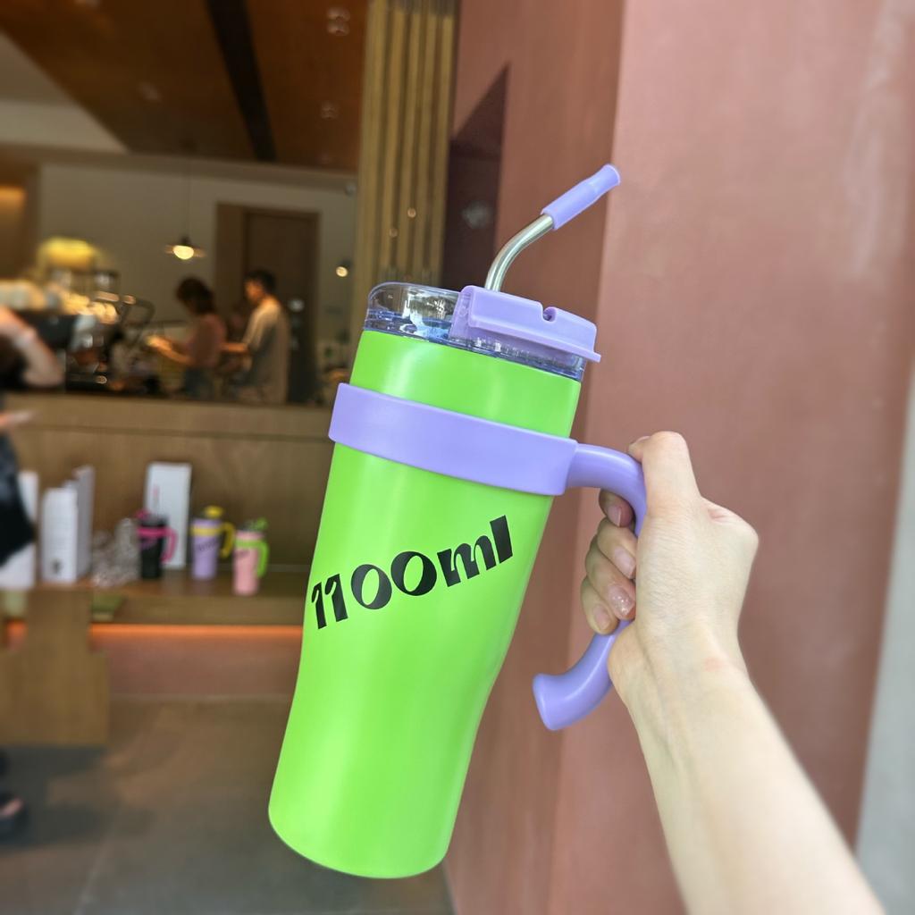 Eiskönig Becher Große Kapazität 316 Kühlung Lebensmittelqualität Edelstahl Sommer Handheld Auto Stroh Eisbecher Isolierbecher