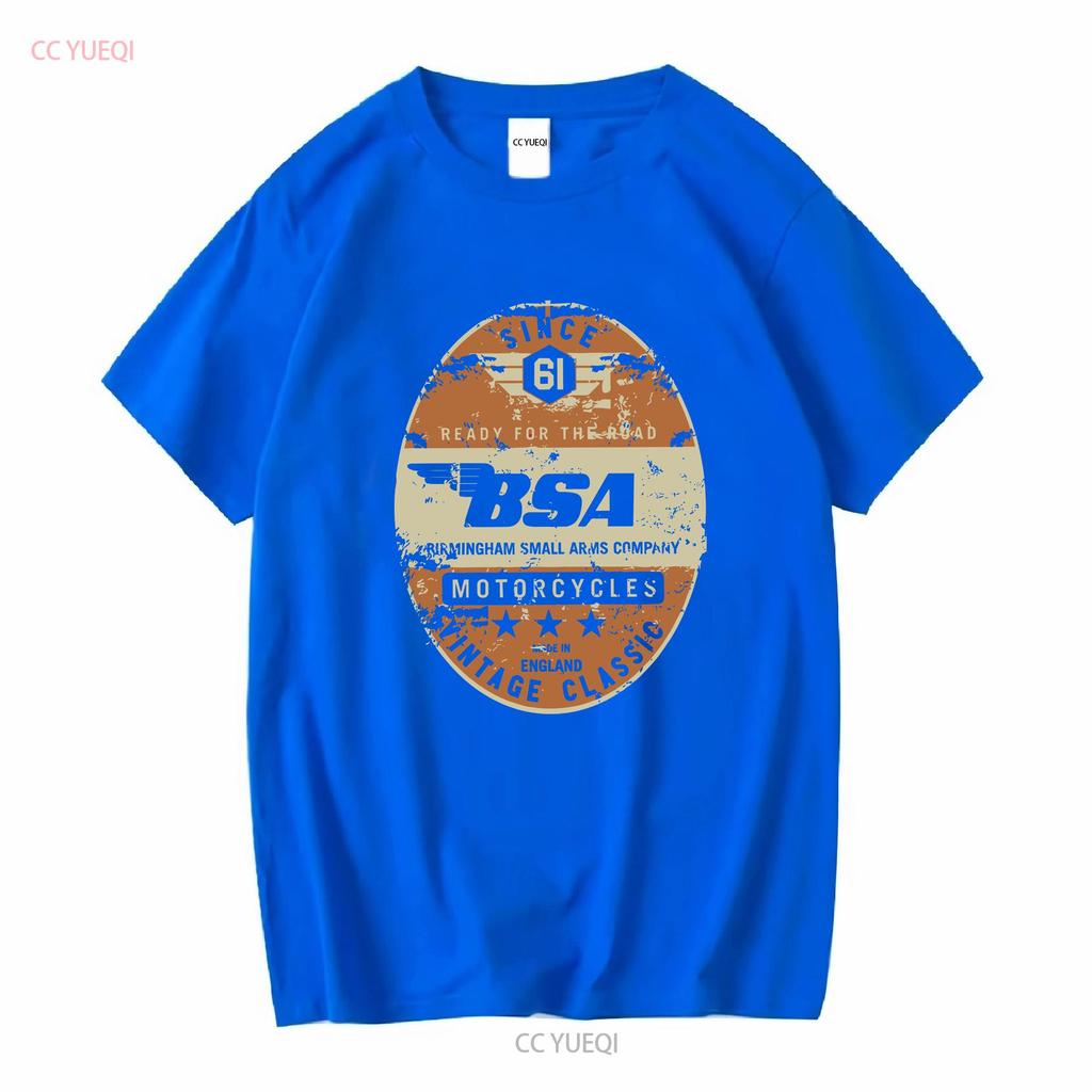Licensed B S A Motorcycles Birmingham Small Arms Co BIG TALL 3XL 5XL T Shirt long or short sleeves vintage Washed homme