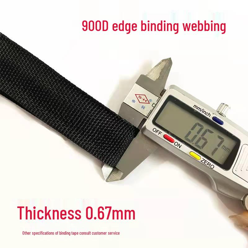 Black Thickened Polyester Herringbone Webbing Tape for Bags and Straps
