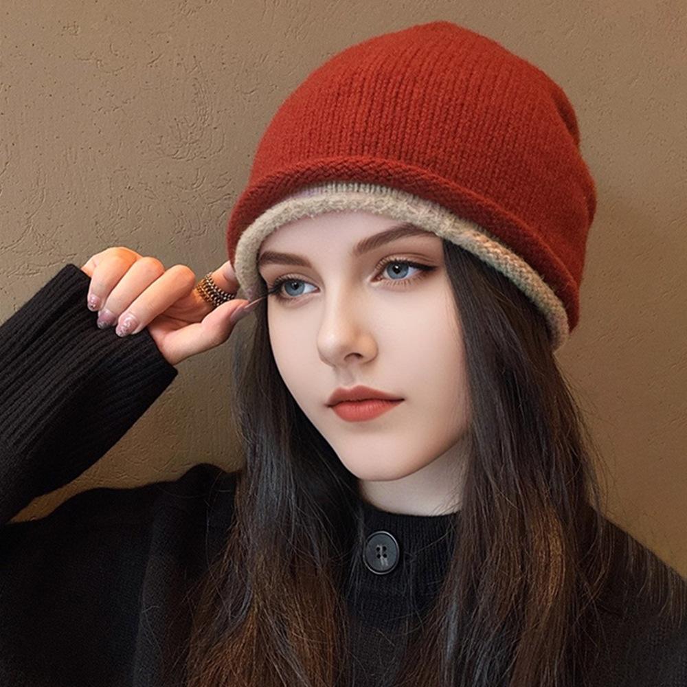 Dimanaf Sombrero de Mujer Moda Sombrero de Punto Grueso Nuevo Dama 2025 Cálido Lana Invierno Otoño