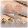Gradient Color Flower Earrings Resin Women Earrings Vintage Floral Stud Earrings  Girls