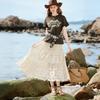 Bohemian Crochet Knit High-Waist Long Skirt