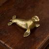 Solid Brass Shark Blue Whale Miniature Figurine Handcrafted Feng Shui Ornament for Office Tabletop Home Gift