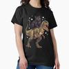 Funny Black Cat Riding T Rex Dinosaur Animal Lover Classic T-Shirt