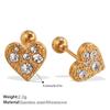 Fashion Light Luxury Gold Love Diamond Earrings Stainless Steel Gold Plated Hollow Design Earrings Women