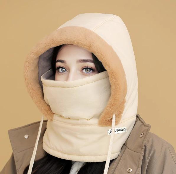 Lei Feng Winter Hat with Fleece Lining, Ear and Face Protection, Windproof Scarf for Skiing and Riding