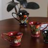 Retro Floral Coffee Cups Mugs Gift Boxes Office Breakfast  Ceramic Afternoon Tea Cups Gift Presents Souvenirs