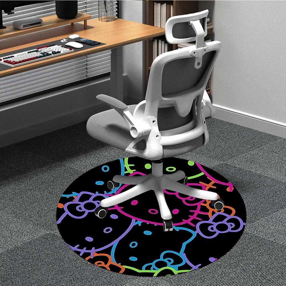 

1PC Hello Kitty Office Round Rug, Non-slip, Soft and Durable Office Rug for Interior Decoration, Perfect for Office yy250915090 80cm by 80cm