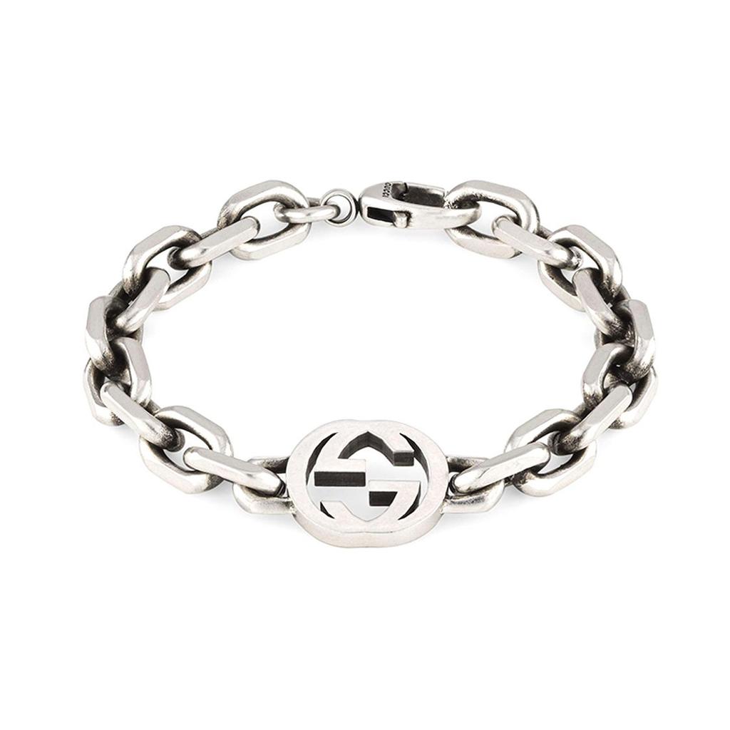 Gucci Verriegelndes doppeltes G mattes 925er Silberarmband Herrenarmband 627068-J8400-0728