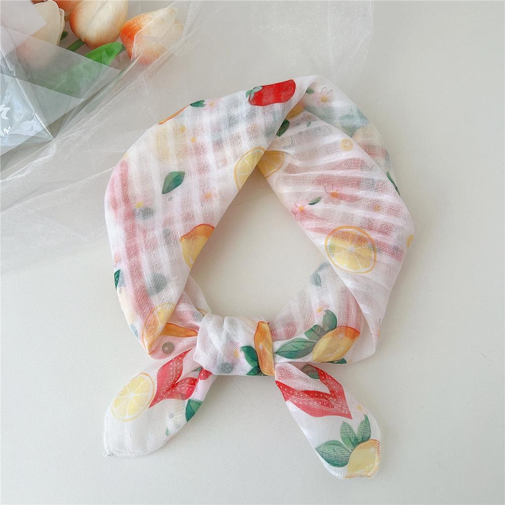 Eșarfă pătrată mică din bumbac și in Eșarfă din mătase Primăvară și toamnă pentru femei Stil nou artistic și versatilă la modă Esarfă cu bentiță cu temperament