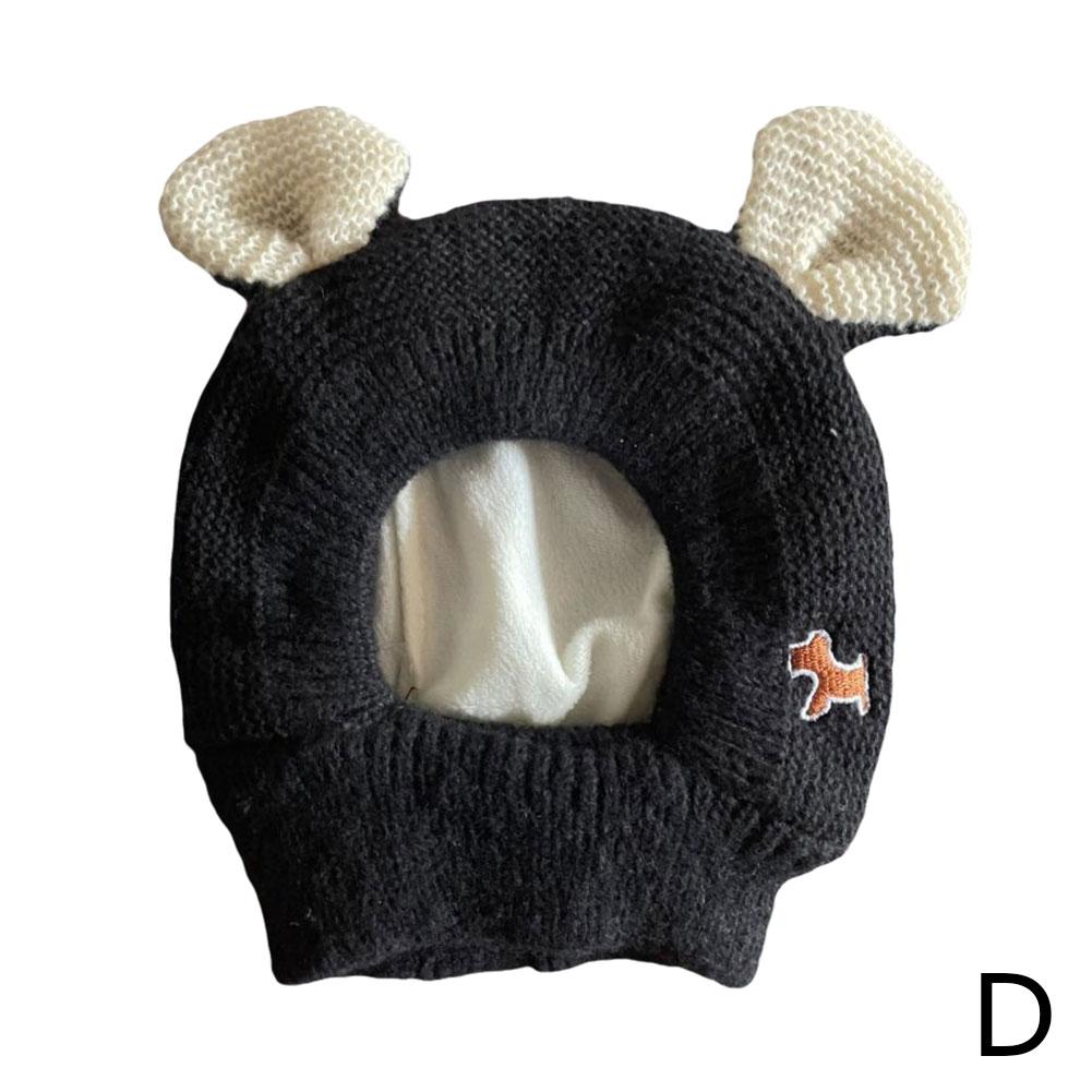 

Зимняя теплая шапка для собак, наушники, защита от шума, вязаные ветрозащитные чехлы для мелких домашних животных, средний размер Ha R8N2 Black-One size