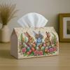 1pc Vintage Pastel Bunny Floral Tissue Box with Eggshell - Bunny & Egg Napkin Holder Suitable for Kitchen, Car, Living Room, Bedroom - Decorative Tiss