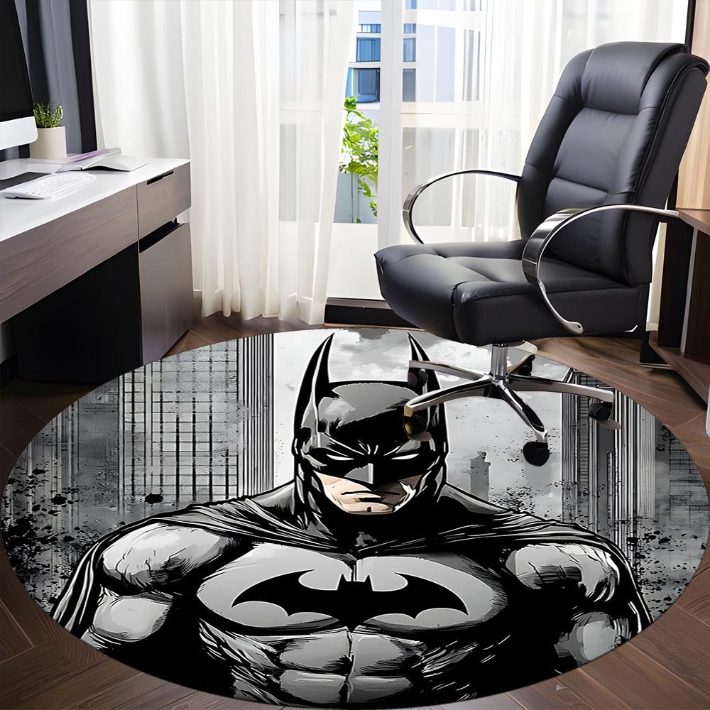 1 Stück Batman Büro Runder Teppich, Unter Bürostühlen Schlafzimmer Wohnzimmer Heimdekoration, Raumdeko, In Verschiedenen Größen Erhältlich