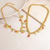 Elegant Country Fruit Charm Necklace Colorful Statement Neckchain Handmade Jewelry for Everyday and Special Occasions