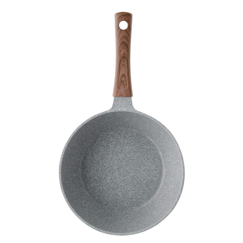 CAINZ IH-Compatible Stone Marble Frying Pan, 22cm Deep