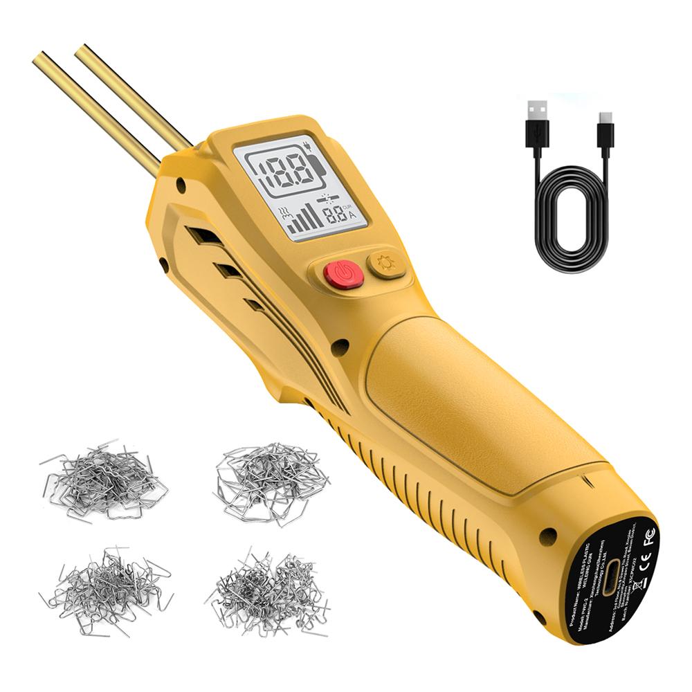 

Plastic Welding Gun with 200 Hot Staples 5000mAh Portable Hot Air Welder for Car/Motorcycle Plastic Repairing Quick Heat in 3-5s жёлтый