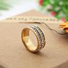 Trendy Double Row Diamond Stainless Steel Ring – European & American Style