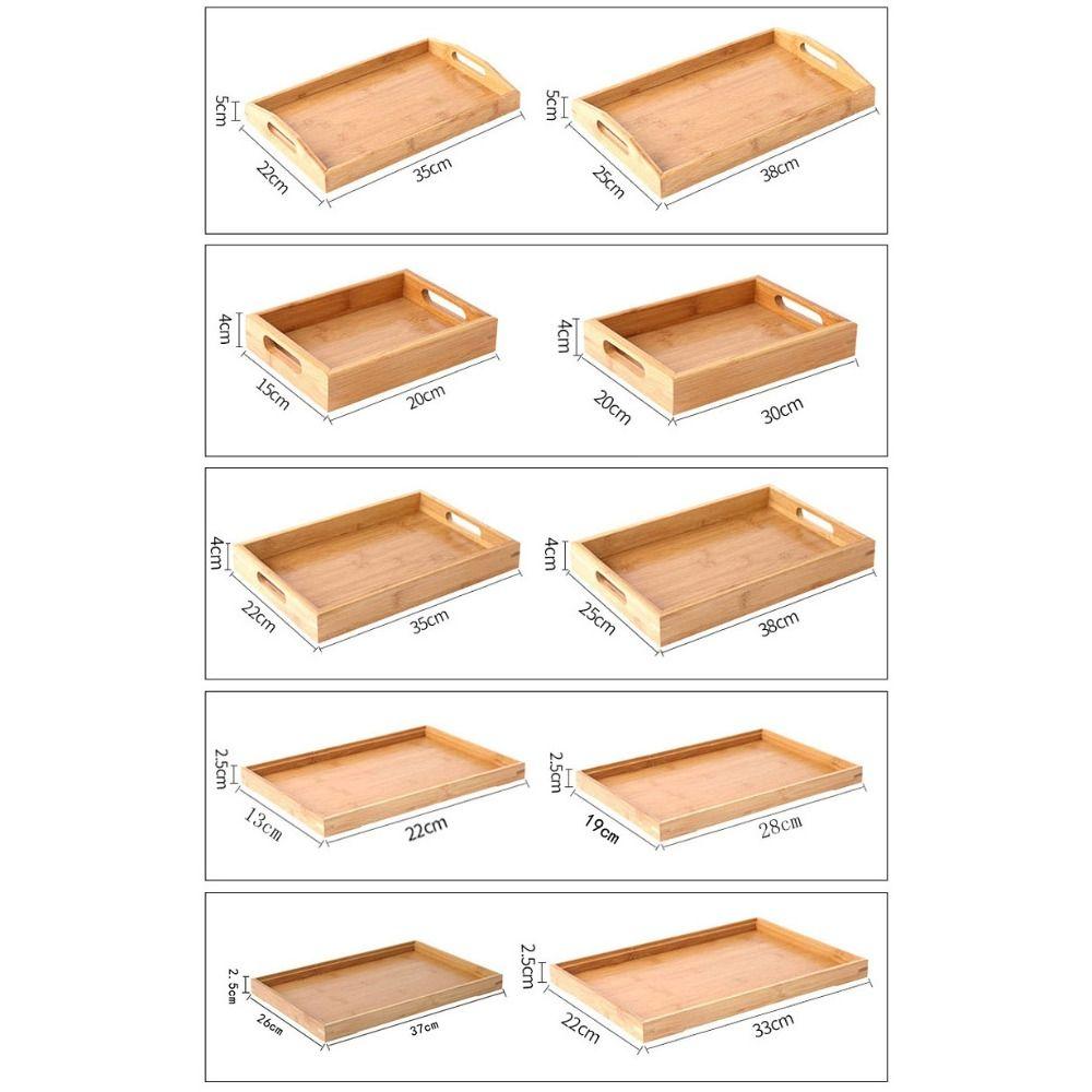 Household Storage Tray Bamboo Water Cup Plate Retro Tea Tray Dried Fruit