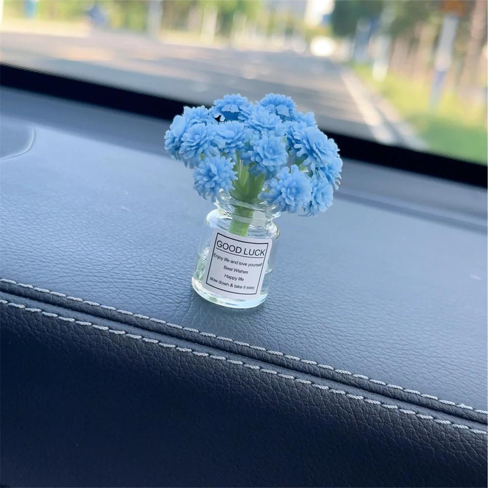 Mini Sakura Lavender Jasmine Car Ornaments Center Console Ornaments Vibrant Flowers Vase Glass Vase Micro Landscape For Gifts