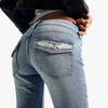TK European and American New American Retro Spice Girl Hot Diamond Wings Embroidered Low-rise Flared Jeans Women