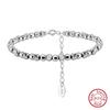 ORSA JEWELS Real 925 Sterling Silver Bead Chain Bracelet For Women Jewelry Gift 4MM Beads Bracelet Chain Accessories GAB01