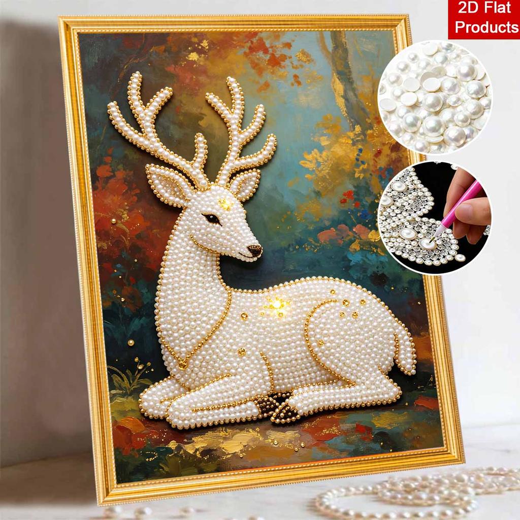 Pearl DIY Art Painting Majestic Deer Handcrafted Picture Indoor Wall Ornament Relaxing Leisure Hobby Exquisite Home Decor Gift