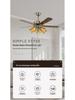 European Style Iron Leaf Ceiling Fan with Remote Control for Living Room and Bedroom