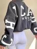 Stylish Loose Thick Long Sleeve Top Women Casual Print Pullover Sweatshirt