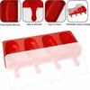 Ice Lolly Moulds 2Pcs, 4 Cavities Oval Lollipop Moulds, Silicone Ice Popsicle Mould for DIY Ice Cream with  20 Lollipop Sticks