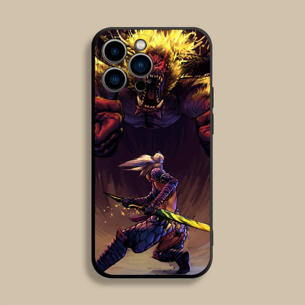Cool M-Monster H-Hunter For iPhone 17,16,15,14,13,12,11,Pro,Max,Plus,E,SE4,Air,Mini Black Soft Cover Phone Case iPhone12mini