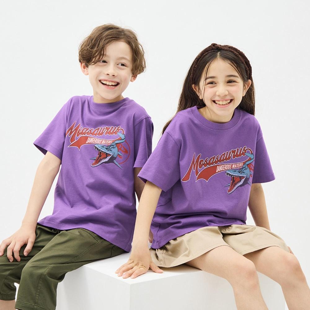 

GU by Uniqlo KIDS унисекс с рисунком Т с коротким рукавом МИР ЮРСКОГО 2