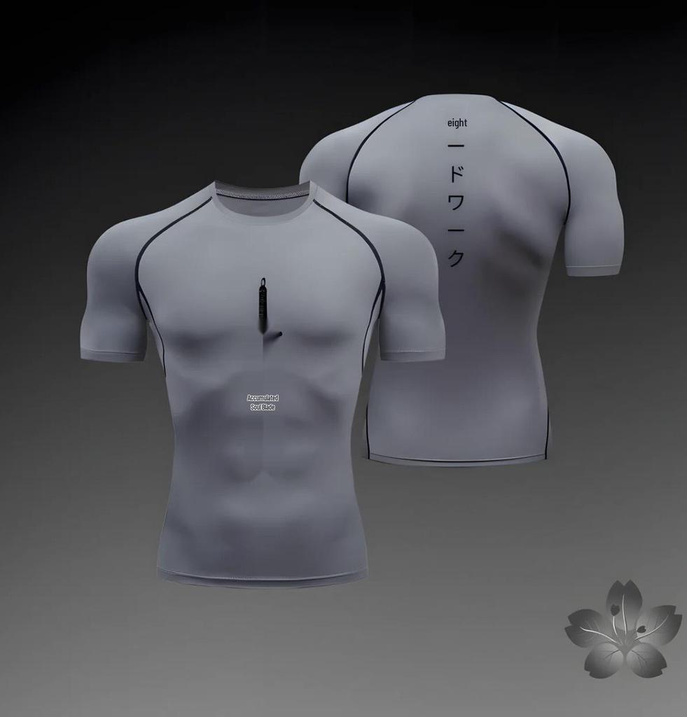 2024PRO Men's Fitness Quick-Dry Bodybuilding T-Shirt - Breathable, Tight Abdomen Shaping, Short Sleeve.