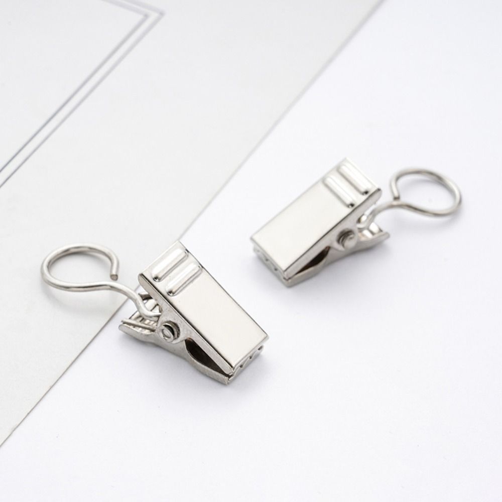 100Pcs Stainless Steel Drapery Crocodile Clip Opening/Closed Mouth Drapes Clamp  Curtains Rods